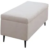 MONDO Betttruhe BARELL SAMNAUN CAPULET beige - Mit Stauraum - Füße schwarz