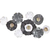 Beliani Wanddekoration Blumen Einteilig Handgemacht Modern POTASSIUM Metall 49 cm Grau