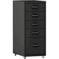 [en.casa] Kökar Rollcontainer 69 x 28 x 41 cm Schwarz