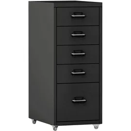 [en.casa] Kökar Rollcontainer 69 x 28 x 41 cm Schwarz