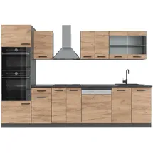 Vicco Küchenzeile R-Line 300 cm Goldkraft Eiche/Anthrazit