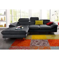 COTTA Ecksofa, Kopfteilverstellung, optional Bettfunktion & Bettkasten schwarz