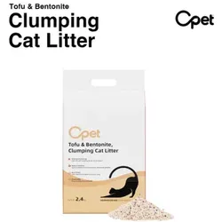 Opet Super klumpendes Katzenstreu aus Tofu-Bentonit-Mix – Langfristig antibakteriell. nahezu staubfrei – 2.4 kg