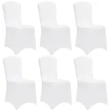 DETEX DETEX® 6er Set Stretch Hussen Weiß Hochzeit Stuhl Bezug