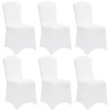 DETEX DETEX® 6er Set Stretch Hussen Weiß Hochzeit Stuhl Bezug