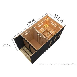 Karibu Miramar inkl. 9 kW Ofen + ext. Steuerung