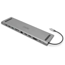 Digitus 11-Port USB-C Dock grey, 2x HDMI, VGA, Grau