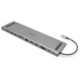 Digitus 11-Port USB-C Dock grey, 2x HDMI, VGA, Grau