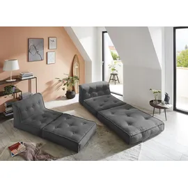 INOSIGN »Pia« Loungesessel in 2 Größen, mit Schlaffunktion und Pouf-Funktion. grau