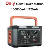 Tragbare Powerstation 600W - Notstromstation für Zuhause und Camping - 100000mAh 320Wh - Li-Po-Akku - 220V EU-Steckdose - Ohne Solarpanel