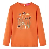 vidaXL Kinder Langarmshirt mit Blumenmuster Langarm T-Shirt Jungen Dunkelorange 128 - 128 (7-8 J)