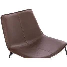 Svita Loungesessel Cocktailsessel Clubsessel ohne Armlehnen Metall-Gestell Leder-Optik Braun