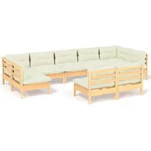 vidaXL Garten-Lounge-Set 9-tlg. creme Kiefer