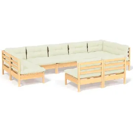 vidaXL Garten-Lounge-Set 9-tlg. creme Kiefer
