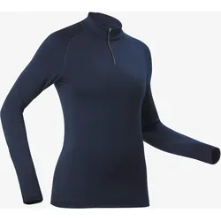 Skiunterwäsche Funktionsshirt Damen 1/2 Reissverschluss - 500 FFS marineblau L