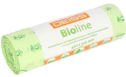 DEISS BIOLINE Bioabfallsäcke 20 Liter ecovio® Biokunststoff 06069 , 1 Karton = 10 Rollen = 500 Beutel