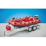 Playmobil Feuerwehr - Schlauchboot 9845 Neu & OVP Anhänger mit Boot