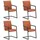 vidaXL Freischwinger Leder braun 4er Set