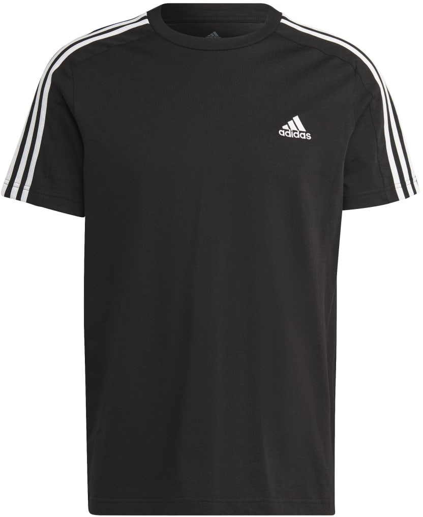 Essentials Single Jersey 3-Streifen T-Shirt Herren Schwarz-XL