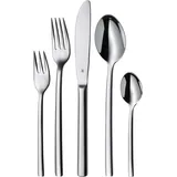 WMF Besteck-Set Miami in eleganter Optik, ergonomische Haptik, Wellenschliff-Messer (60-tlg), 12 Personen, Cromargan® Edelstahl Rostfrei 18/10, spülmaschinengeeignet, säuregeeignet, hochwertiger Besteckkasten silberfarben