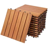 CASARIA 11x Holzfliesen Eukalyptus 30x30cm