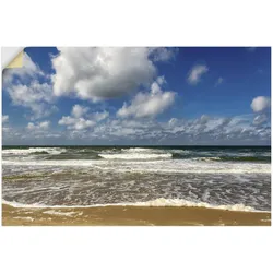 Wandbild ARTLAND "Meeresblick Strand Paal", blau (farbe bild(er): blau), B:60cm H:40cm, Bilder, als Alubild, Outdoorbild, Poster, Wandaufkleber in verschied. Größen