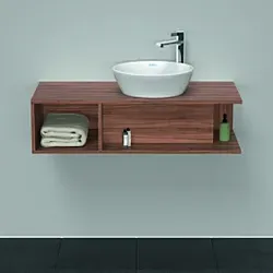 Duravit D-Neo Waschtisch-Unterschrank DE493907979 100 x 48 cm, Nussbaum Natur, 1 Fach, 1 Konsolenplatte, wandhängend