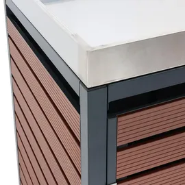 Proregal Mülltonnenverkleidung 124 x 134 x 84 cm walnuss