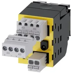 Siemens 3SU14001EC102AA0 AS-Interface Modul, 2 sichere Eingänge, 1 Ausgang, schwarz
