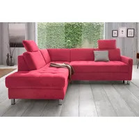 sit&more Ecksofa SIT & MORE "Pablo L-Form", rot, B:233cm H:78cm T:196cm, Struktur fein (100% Polyester);Struktur (100% Polyester), Sofas, Ecksofa, wahlweise mit Bettfunktion
