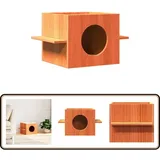vidaXL Katzenhaus Wachsbraun 51x35x30 cm Massivholz Kiefer