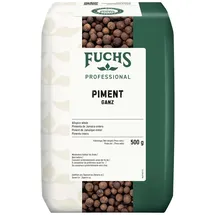 FUCHS Professional Piment ganz | Ungemahlenes Gewürz für Fleisch, Beizen und eingelegtes Gemüse | Profi-Qualität für Großverbraucher und Gastronomie | 500 g im Beutel