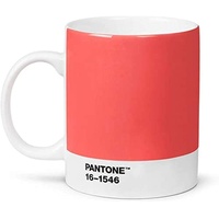 Copenhagen Design Pantone Porzellan Becher, Kaffeetasse 375 ml, mit Henkel, spülmaschinenfest, Farbe des Jahres 2019, Living Coral 16-1546