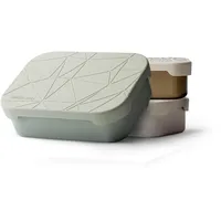 MAMEIDO Brotdose Edelstahl 800 ml, mit flexiblem Trenner & Silikondeckel, Lunchbox Erwachsene, leichte Vesperbox Kinder, Brotbox Kinder mit Fächern (Desert Sage)