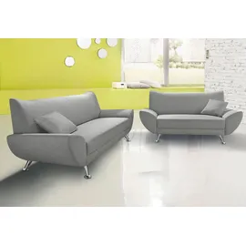 Home Affaire 3-Sitzer HOME AFFAIRE "Saltare elegant & komfortabel, toller Designfuß, bequem, Breite 205cm", grau, B:205cm H:78cm T:82cm, Kunstleder SOFTLUX;Luxus-Microfaser ALCAZAR (100% Polyester);Feinstruktur (100% Polyester), Sofas