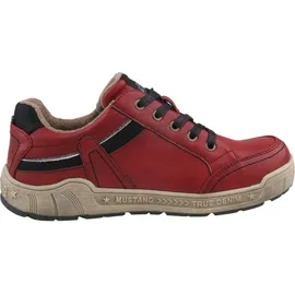 Mustang Damen Schnürschuh Halbschuh Reißverschluss Schnürung 1290-302, Größe:38 EU, Farbe:Rot - 38