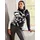 Heine Rollkragenpullover gemustert Schwarz / Ecru 46