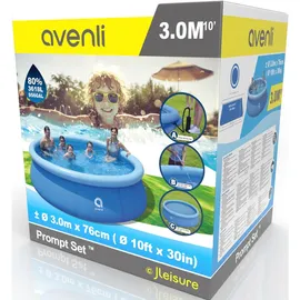 Avenli Prompt Set Pool Aufblasbar rund 300 x 76 cm inkl. Reparaturset