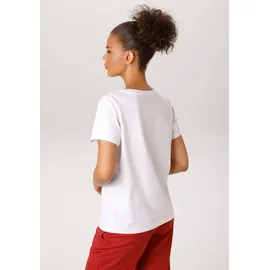 Aniston CASUAL T-Shirt in weiß-rot-schwarz-hellgrau-orange-gelb - Gr.: 38