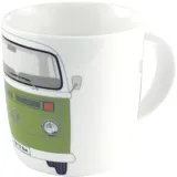 BRISA VW Collection - Volkswagen Große Keramik Kaffee-Tee-Cappuccino-Tasse-Becher-Haferl im T2 Bulli Bus Design (Bus Front/Grün)