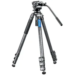 Leofoto Carbon-Dreibeinstativ LVM-324C Manba mit Nivelliereinrichtung + Videoneiger BV-10
