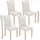 CLP Esszimmerstuhl Ina Kunstleder beige/creme 4er Set