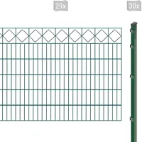 Arvotec Doppelstabmattenzaun »EXCLUSIVE 120 zum Einbetonieren "Karo" mit Zierleiste«, Zaunhöhe 120 cm, Zaunlänge 2 - 60 m 49572017-0 dunkelgrün H/L: 120 cm x 58 m