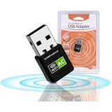 calonny 600Mbps USB WiFi Adapter mit Kostenlosem Treiber, Dual Band 2.4/5GHz Wireless Netzwerkadapter, Mini WiFi Empfänger für PC/Laptop/Desktop, Unterstützt Windows 11/10/8.1/8/7