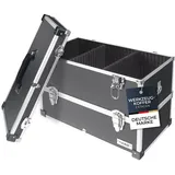 HMF Alu Werkzeugkoffer leer 2 Etagen schwarz 44 cm x 32,5 cm x 24 cm