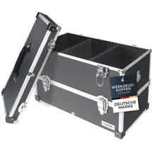 HMF Alu Werkzeugkoffer leer 2 Etagen schwarz 44 cm x 32,5 cm x 24 cm