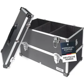 HMF Alu Werkzeugkoffer leer 2 Etagen schwarz 44 cm x 32,5 cm x 24 cm