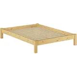 Erst-Holz®Doppelbett Massivholzbett Kiefer Natur 140x200 Futonbett Bettrahmen Einzelbett Rollrost 60.35-14