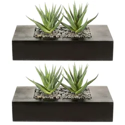 CREATIV green künstliche Pflanze Agave, 14cm, 2er Set