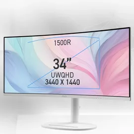 MSI Modern MD342CQPWDE 34 UWQHD Business Monitor Curved 21:9 HDMI/DP/USB-C PD98W 120Hz